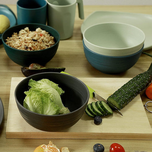 shopwithgreen Plastic Cereal Bowls Set of 4, 24 OZ Dark Coastal, Reusable for Kitchen, Microwave and Dishwasher Safe