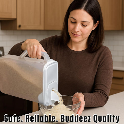 8 Buddeez Bulk Food Storage Container - Quart All Purpose Clear & Large Pantry and Kitchen Organization and Storage