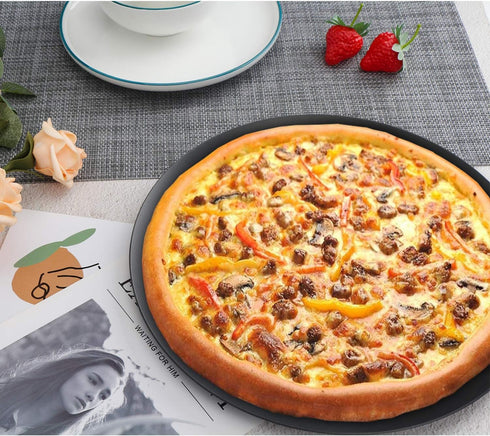 Beasea 14 Inch Pizza Pan, Perforated Heavy Duty Aluminum Alloy Round Pizza Crisper for Home Kitchen