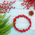 12 Pack Whaline Christmas Red Berry Twig Stem, Artificial Burgundy Berry Picks for Christmas Tree Decorations