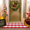 Christmas Red and White Plaid Rug - 24 x 51 Inches Outdoor