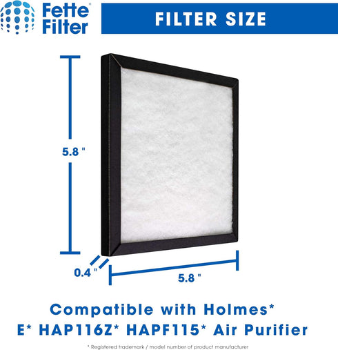 Fette Filter Replacement Filters Compatible with Holmes Filter E, Activated Carbon & Multi Layer, Pack of 2