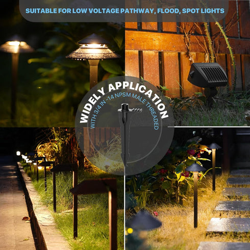 2PCS 3/4-14NPSM GOODSMANN Landscape Light Stakes Path Lights Replacement Stakes Metal Spikes for Outdoor Lighting Low