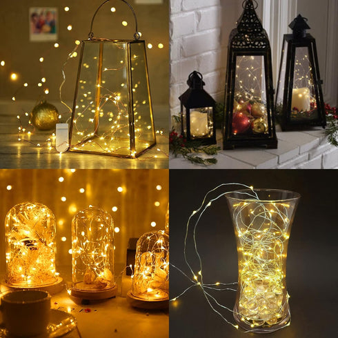 24 Pack 7 20 WATERGLIDE Fairy Lights Battery Operated (Included), ft LED Mini String Lights, Waterproof Silver Wire