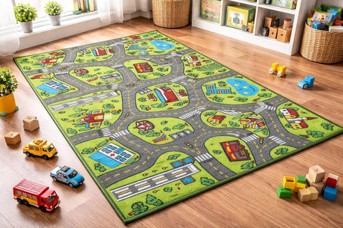 Angels Kids Carpet Playmat Rug City Life Great for Playing with Cars and