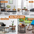 Set 2, 23.6inch ZENY Nesting Coffee Table of Round Coffee Table Wood Grain Top with Sturdy Metal Frame, Industrial End