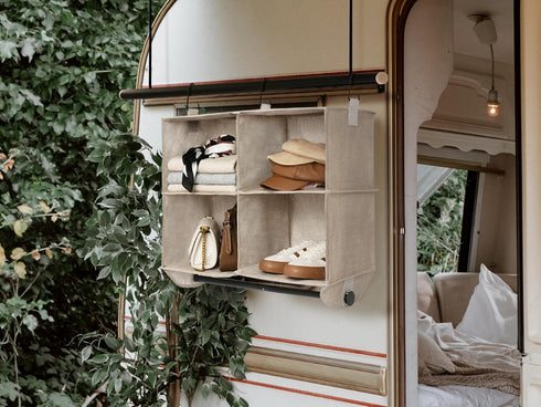Closet 4-Section Closet StorageWorks Hanging Organizer with Metal Rod, Organizers and Storage, Collapsible Hanging