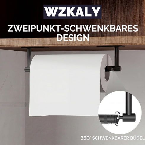 SUS304 Paper Towel Holder Under Cabinet, Self Adhesive or Wall Mounted Stainless Steel Paper Towel Holder for Kitchen