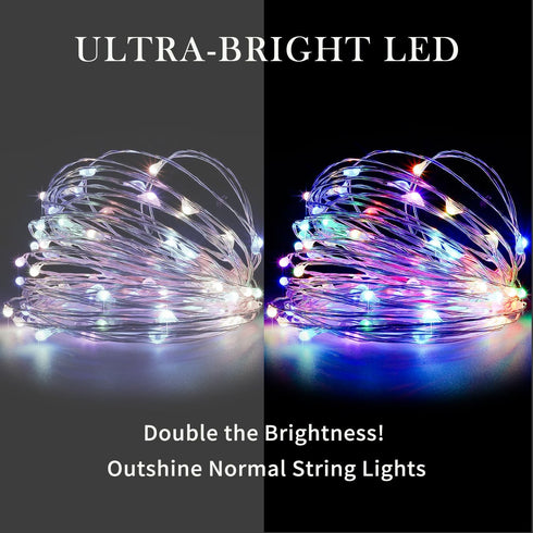 16FT 50 Aogist Fairy Lights with Spool,Ultra-Bright LEDs Battery Operated Copper Wire String Light for Bedroom