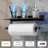 Danpoo Matte Black Wall Mount Paper Towel Holder with Shelf