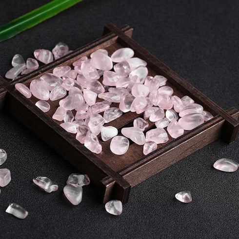 JOHOUSE Rose Quartz Crystals, 1lb Pink Crushed Rose Quartz Chips, Bulk Tumbled Stones for Aquarium, DIY Crafts & Indoor