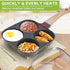 Xtujcya 4-Cup Egg Pan, Premium Egg Pans Nonstick, Omelette Pan with Lid , Healthy Egg Frying Pan for Breakfast, Egg
