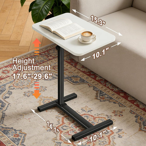Tinysun C Shaped Small Side Table,Adjustable Tv Tray Side Table for Bedroom,Couch Bed Table TV Trays for Eating