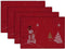 DII Christmas Kitchen Embroidered Table Décor Collection, Snowman Placemat Set, 13x19, Red, 4 Piece