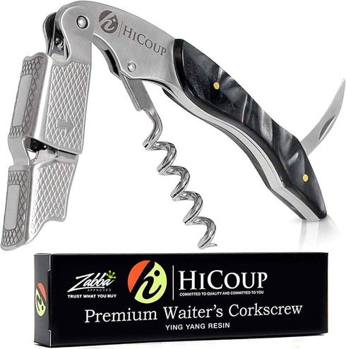 Hicoup Wine Opener, Professional Corkscrews with Foil Cutter & Cap Remover, Manual Wine Key