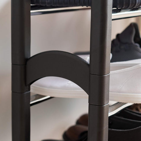 2-Tier 10 24" 45" Closet, IRIS USA Shoe Rack, Up to Pairs, - L Extendable Shoe Shelf, for Entryway Mudroom, Extendable