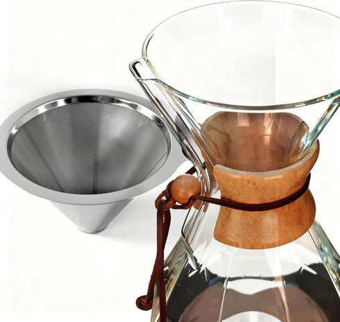 304 Set (34oz AGOGO Pour Over Coffee Maker Glass - Barista Kit with Stainless Filter for Home, Office, Camping, Cafes
