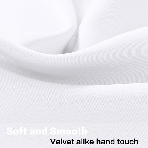H.VERSAILTEX 2 Panels White Valance for Windows | Natural Blackout Curtains for Small Windows, 52" W x 18" L