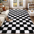 Rugs for Living Room Bedroom, 5x7 ft Black and White Checkered Area
