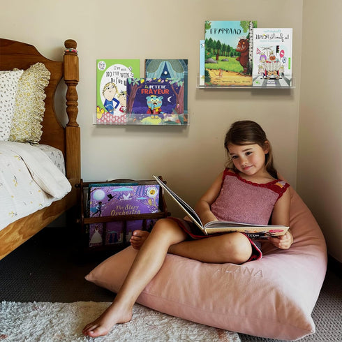 16.5-Inch 2-Pack, NIUBEE Acrylic Floating Bookshelves, Clear Modern Wall Shelves for Child/Toddler Invisible Ledge Book