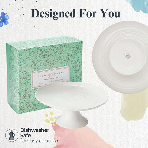 Portmeirion Sophie Conran White Mini Cake Stand, 6.5 Inch for Dessert Display