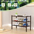 ROMGUAR CRAFT 3 Closet 27"x11"x20" Tier Bamboo Shoe Rack for Free Standing Wood Shoe Shelf for Entryway Small Space