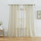 HLC.ME 2 Piece Semi Sheer Voile Window Curtain Grommet Panels, 54" W x 95" L, Beige