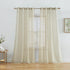 HLC.ME 2 Piece Semi Sheer Voile Window Curtain Grommet Panels, 54" W x 95" L, Beige