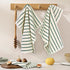 4 Pack, 13 13 Jacquotha Striped Cotton Washcloths x - Soft Wash Cloths for Bathroom, Kitchen, Gym, Face, Green
