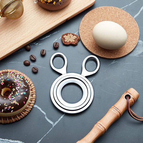 Boao 2 Pieces Stainless Steel Egg Topper Cutter for Boiled Egg Shell Scissors Opener Kitchen Tool