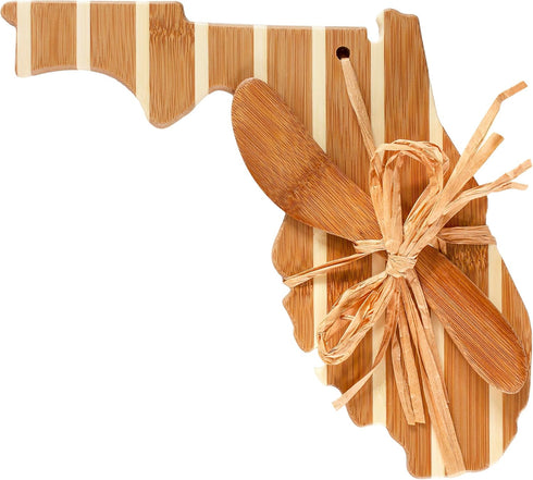 Totally Bamboo Florida Charcuterie Board with Spreader Knife Gift Set, 9-1/4" x 10-1/8"