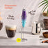Powerful Handheld Milk Frother, Mini Battery Operated Milk Foamer, Stainless Steel Drink Mixer for Coffee, Lattes,