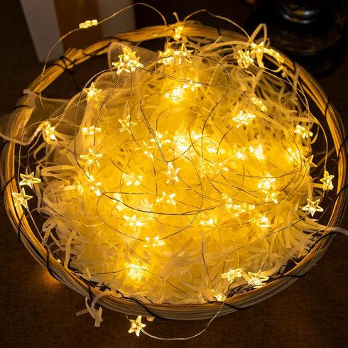 6 Packs 6.6ft 20 LEDs Star Fairy Lights Battery Operated,Mini Star String Lights,Waterproof Twinkle Starry Light