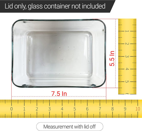 Replacement Lid for Pyrex Plastic Red Cover, 3 Cup Bowl Dish Rectangle 7210-PC (10-Pack)