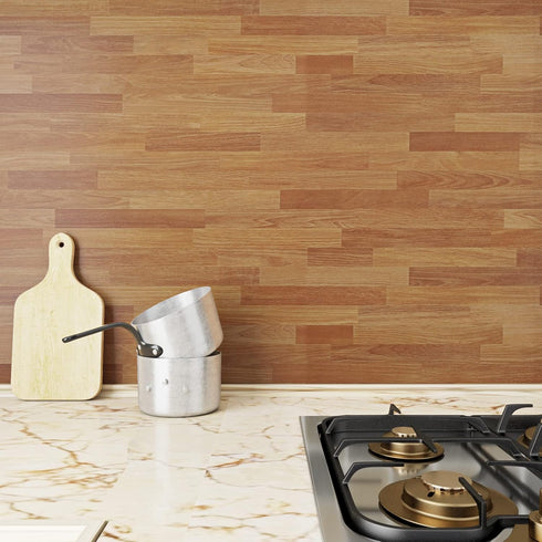 Livelynine Butcher Block Contact Paper, 15.8X197 Waterproof Wood Look Peel and Stick Vinyl Wrap for Kitchen Countertops