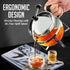 OVENTE Glass Teapot with Removable Stainless-Steel Infuser, 17oz Borosilicate Glass Tea Maker for Everyday Use