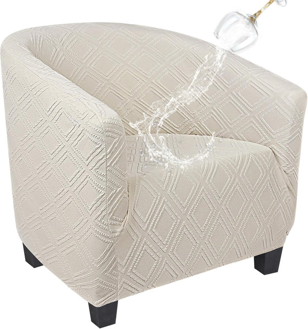 SearchI Waterproof Club Chair Slipcover Stretch Barrel Chair Covers Jacquard Tub Chair