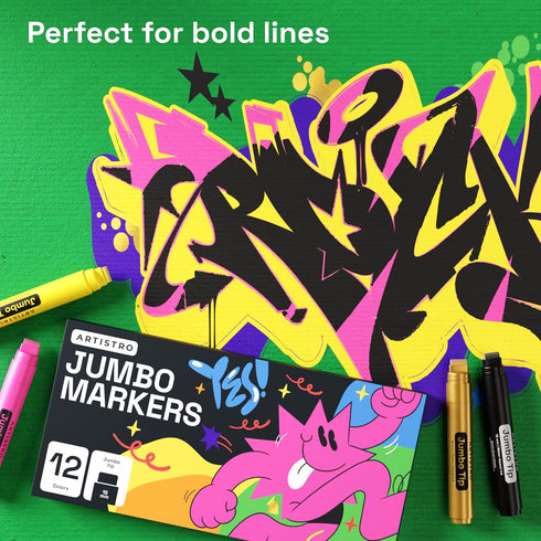 12 15mm ARTISTRO Multicolor Paint Pens for Glass Marking, Rock Painting, Ceramic, Wood, Fabric, Scrapbooking, DIY Craft