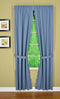 Today's Curtain Orleans Scallop Curtain - Blue 72" Panel Pair with Tieback, 60" W x 72" L, 4-Piece Set