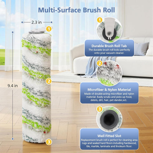 3 Pack 2788 1866 2554 2554A 2590 2593 2596, 35151 3515 35152 3513 3518, 1618641&1608684 Multi-Surface Pet Brush Rolls