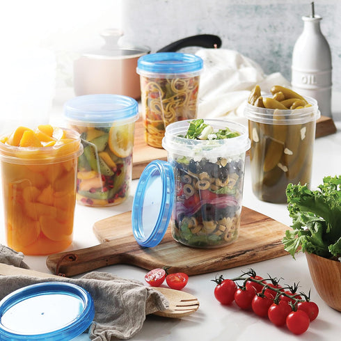 Tafura Soup Freezer Containers, 32 Oz 10 Pack with Twist Top Lids, Reusable Plastic Food Storage Containers