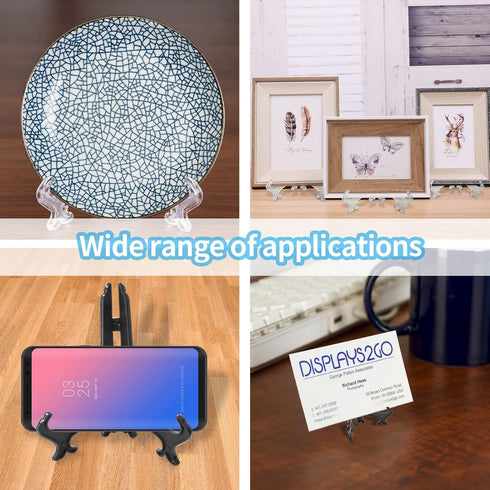 24 Pieces Picture Easel Stand, Clear Plate Stand, 5 Inch Card Display Holder for Photos Decoration