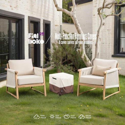 Finiboko Cover,32"L 32"W 16"H Furniture,100% 600D Patio Ottoman x x Square Patio Dining Table Cover for Outdoor