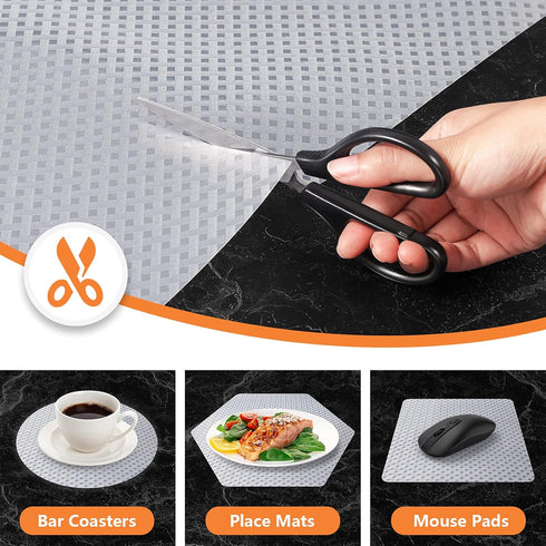 Shelf Liners for Kitchen Cabinets, Waterproof Drawer Mats, Durable Plastic Non Adhesive Fridge Liner, Clear 11.8 x 59