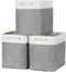 Bidtakay Extra Large Storage Baskets, 3-Pack Fabric Closet Organizers for Shelves, 17x12x15.1 inch, XL-White&Grey