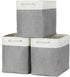 Bidtakay Extra Large Storage Baskets, 3-Pack Fabric Closet Organizers for Shelves, 17x12x15.1 inch, XL-White&Grey