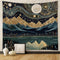 Tapzen Mountain Forest Tapestry, 60x40 inches Boho Landscape Wall Art for Bedroom Decor