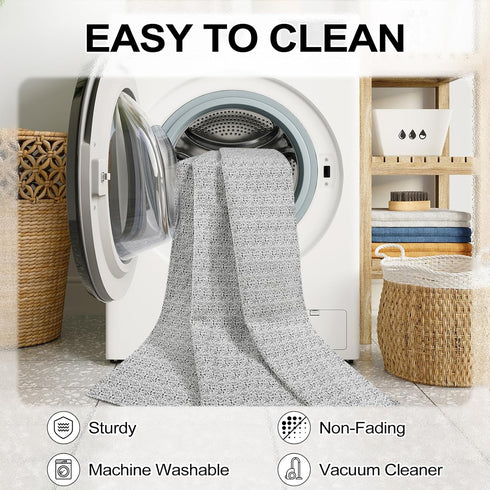 Collive Gray Small Bathroom Rug 2x3, Washable Indoor Doormat with Rubber Back for Entryway