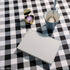 Buffalo Plaid Tablecloth 35 ? 35" - Black and White Checkered, Machine Washable Polyester, Waterproof, Durable for