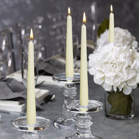 BOLSIUS Ivory Taper Candles, 10 Pack Unscented 10 Inch Dinner Candle Set, Premium Quality, Smokeless